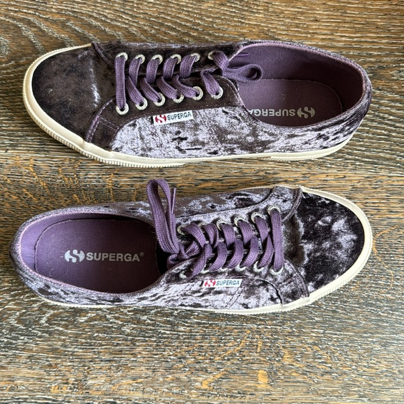 Superga Purple Velvet Sneakers 40 Women’s 9 - Picture 4 of 6